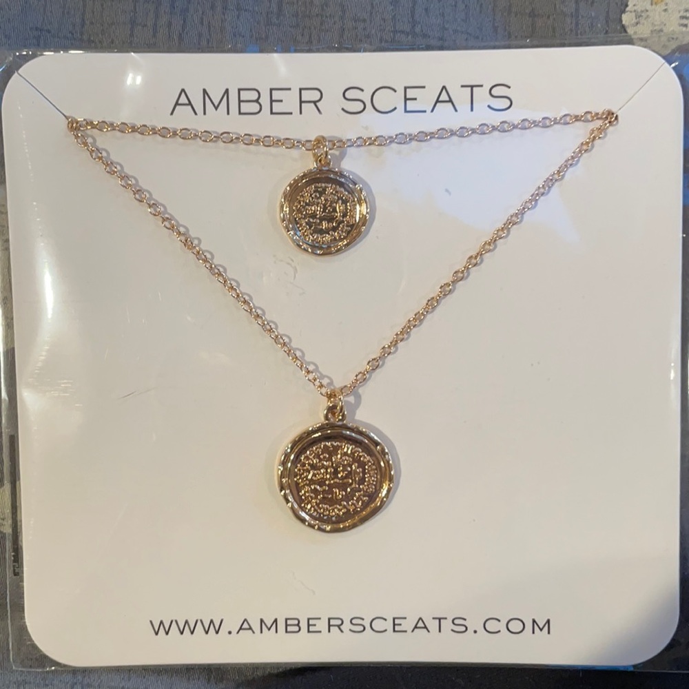 Amber Sceats double necklace, NWT